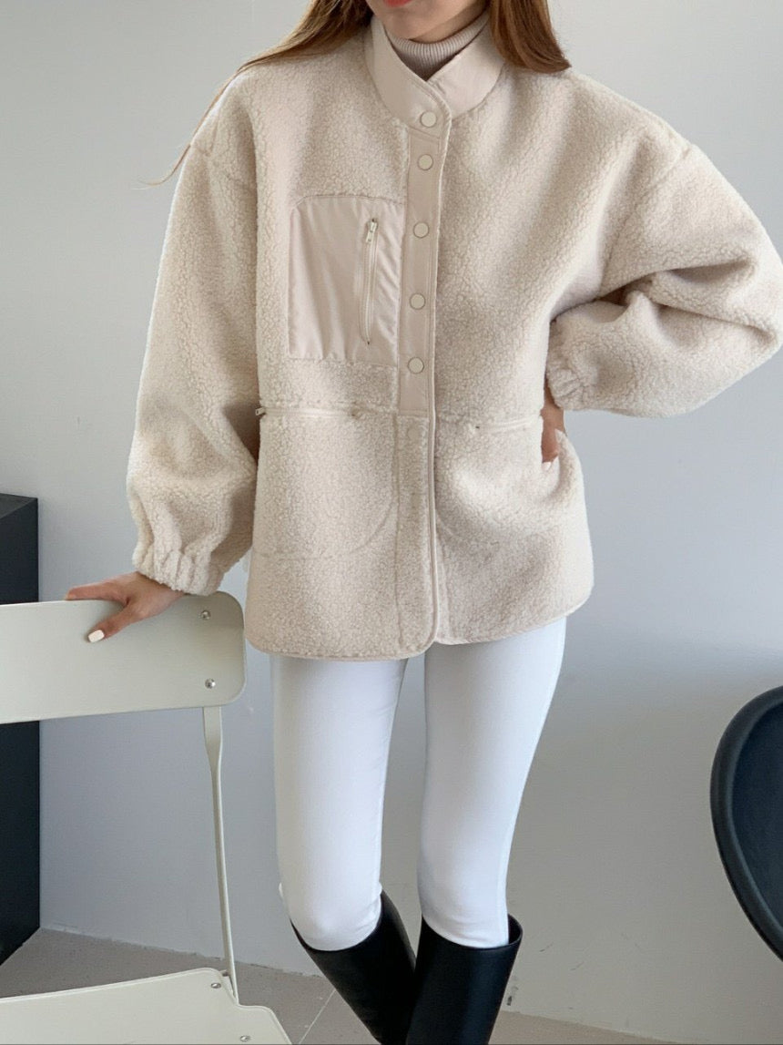Pocket Loose-Fit Boucle Jacket