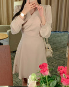 [ Pre-order ] Chiffon Sleeve Wrap Dress