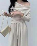 Shirring Elbow Sleeve Blouse
