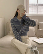 Striped Half Zip-Up