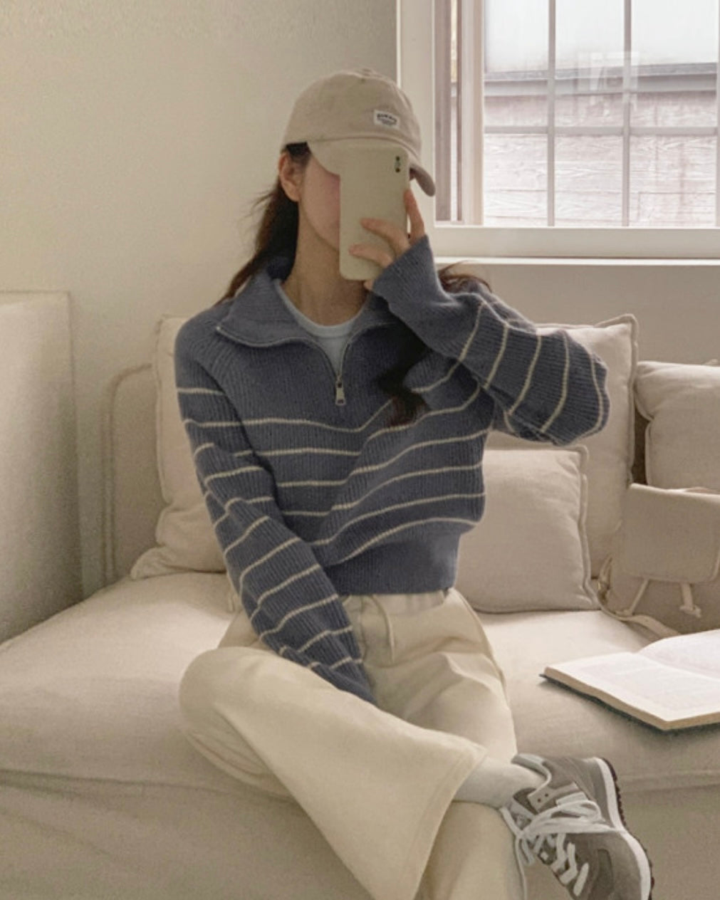 Striped Half Zip-Up