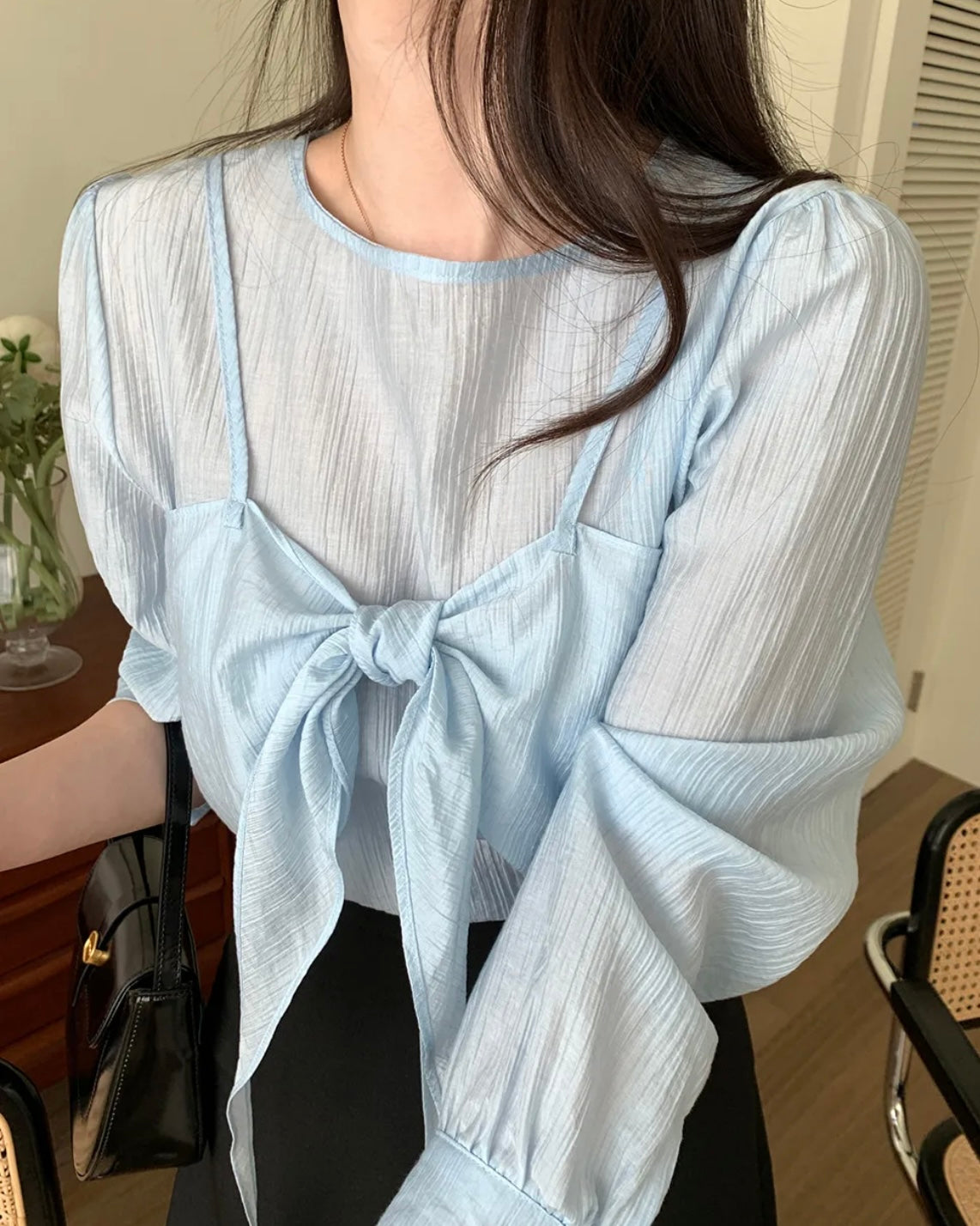 Ribbon Bustier Blouse