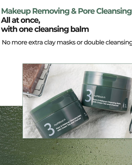 [ numbuzin ] No. 3 Pore & Makeup Cleansing Balm with Green Tea and Charcoal 85g
