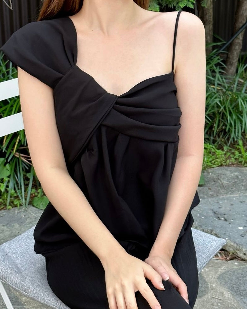 One Shoulder Twist Blouse