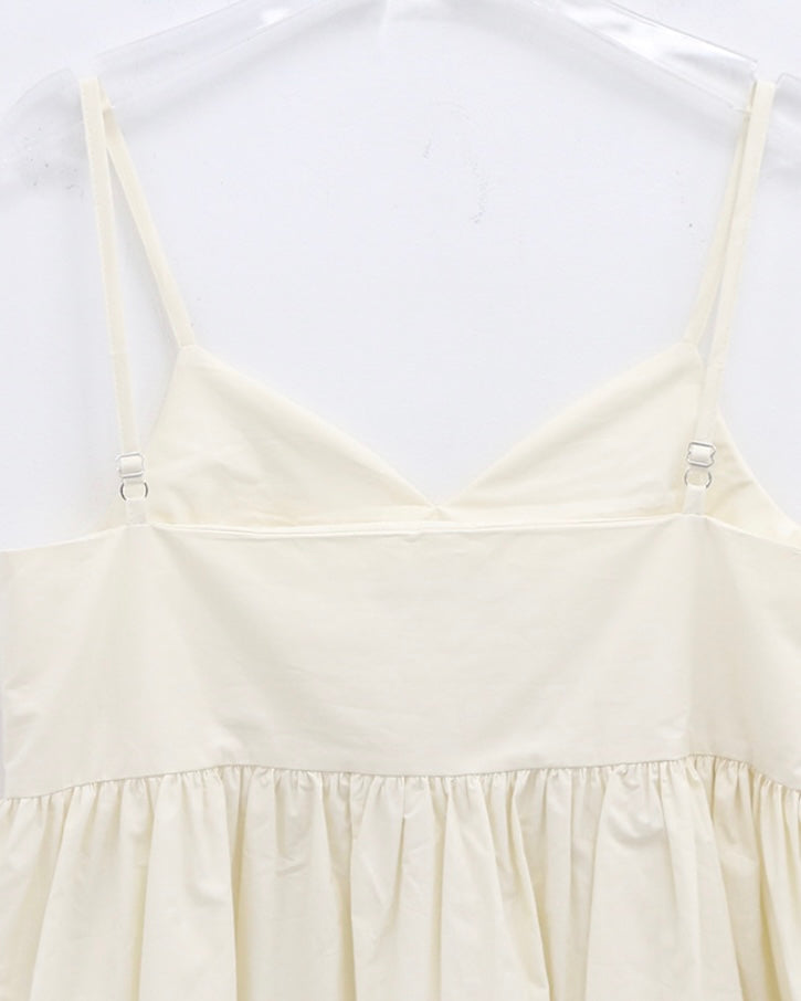Shirring Adjustable Strap Blouse