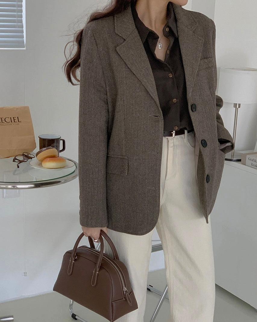Billy Herringbone Wool Jacket