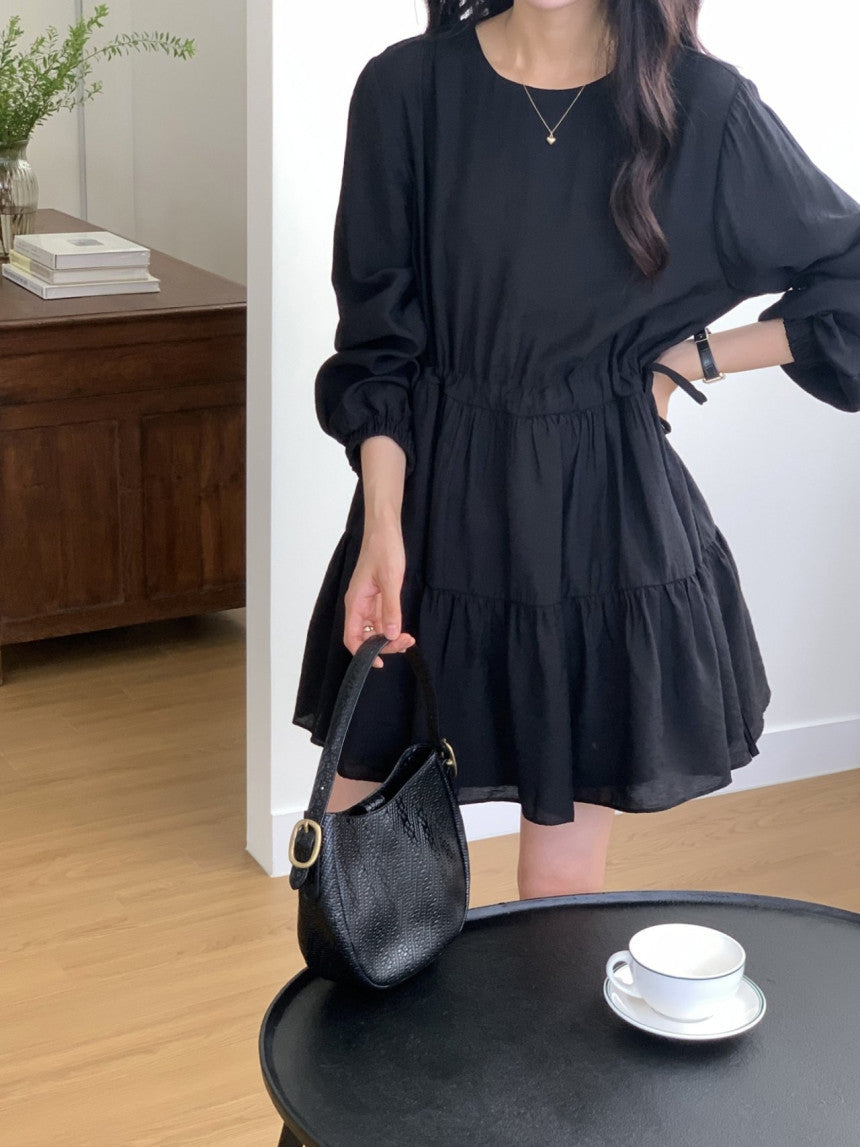 [ Pre-order ] Shirring Cancan Midi Dress