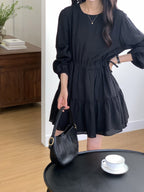 [ Pre-order ] Shirring Cancan Midi Dress
