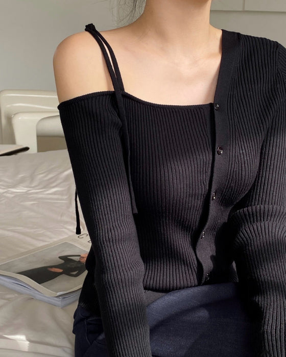 Unbalanced Ribbon Ribbed Knit