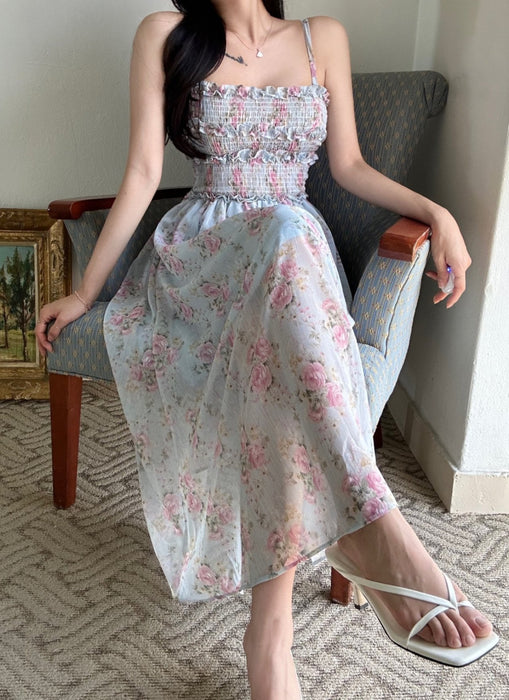 Flower Back Ribbon Dress