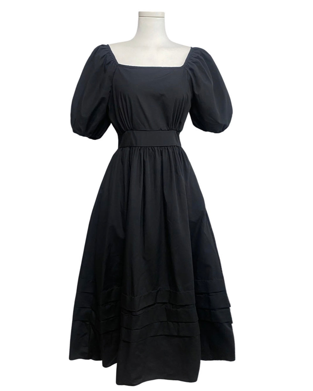 Puff Shoulder Long Dress