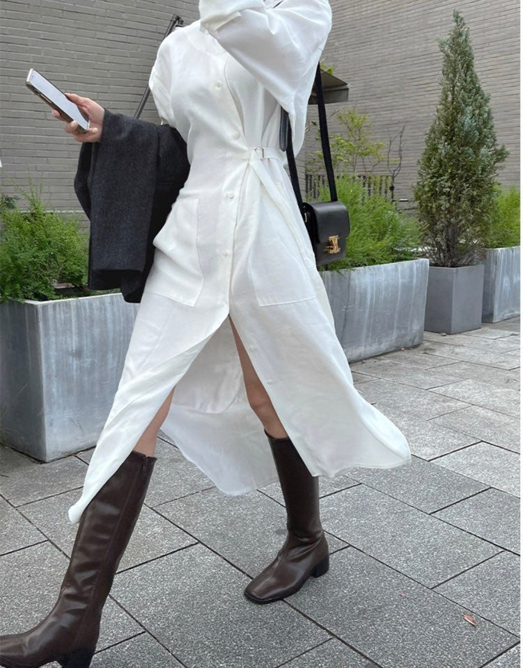 [ Pre-order ] Buckle Shirt Dress