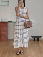 Striped Pleats Dress
