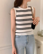 Striped Knit Sleeveless