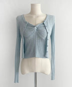 Twist Sleeveless Cardigan Set
