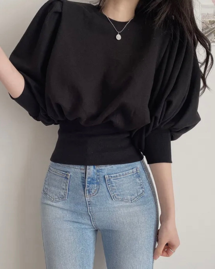 Puff Back-Zip Pullover