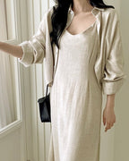 Linen Shirt Dress Set