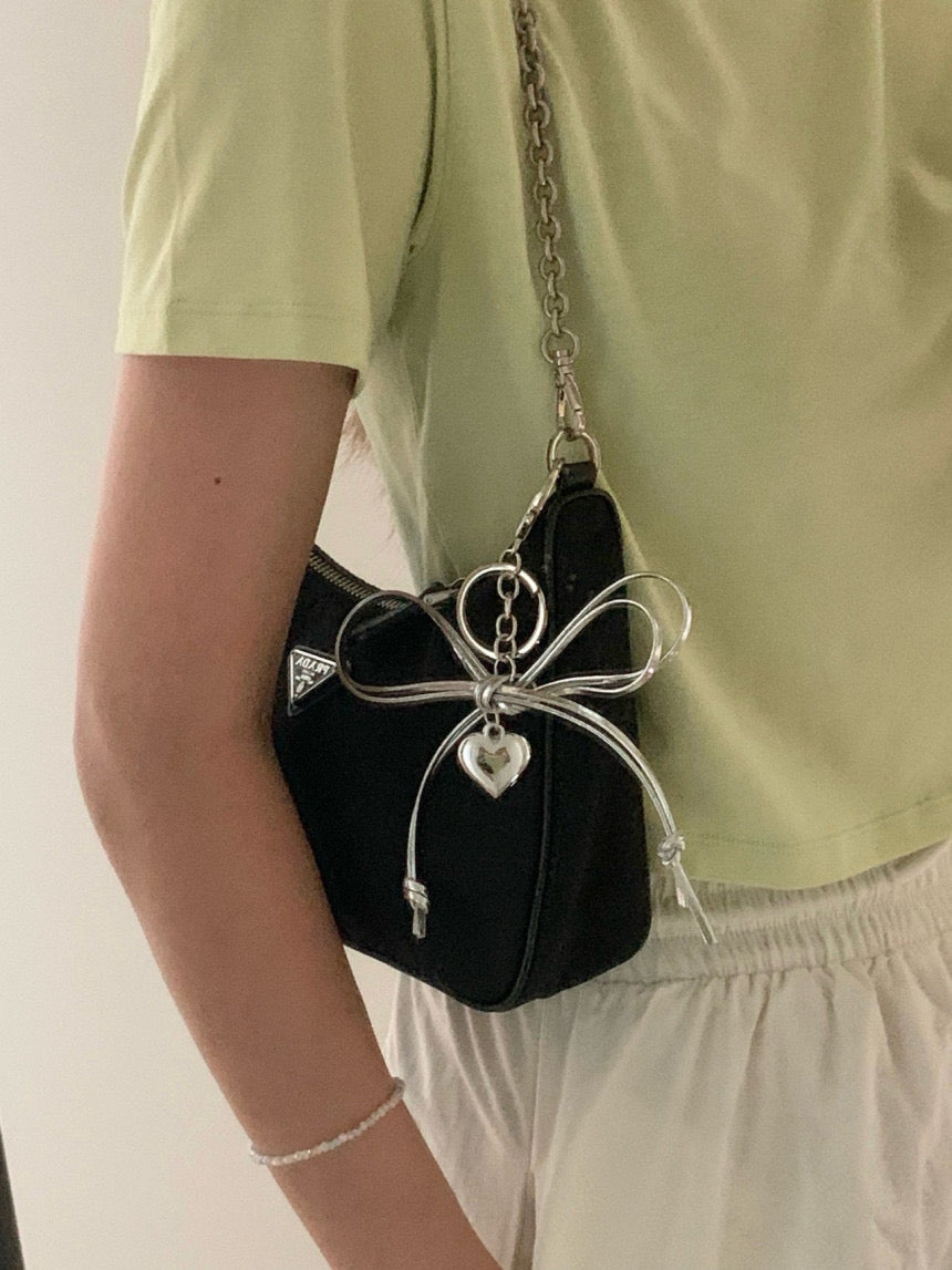 Silver Ribbon Keyring