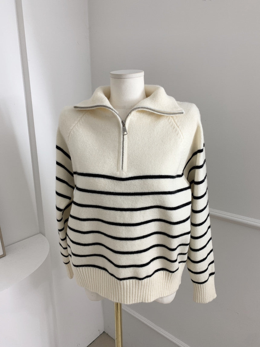Soy Striped Half Zip-Up