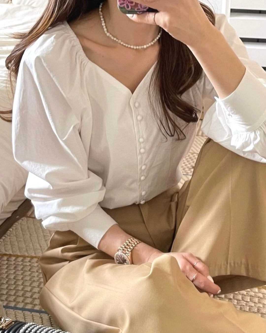 Hershey Tie Blouse