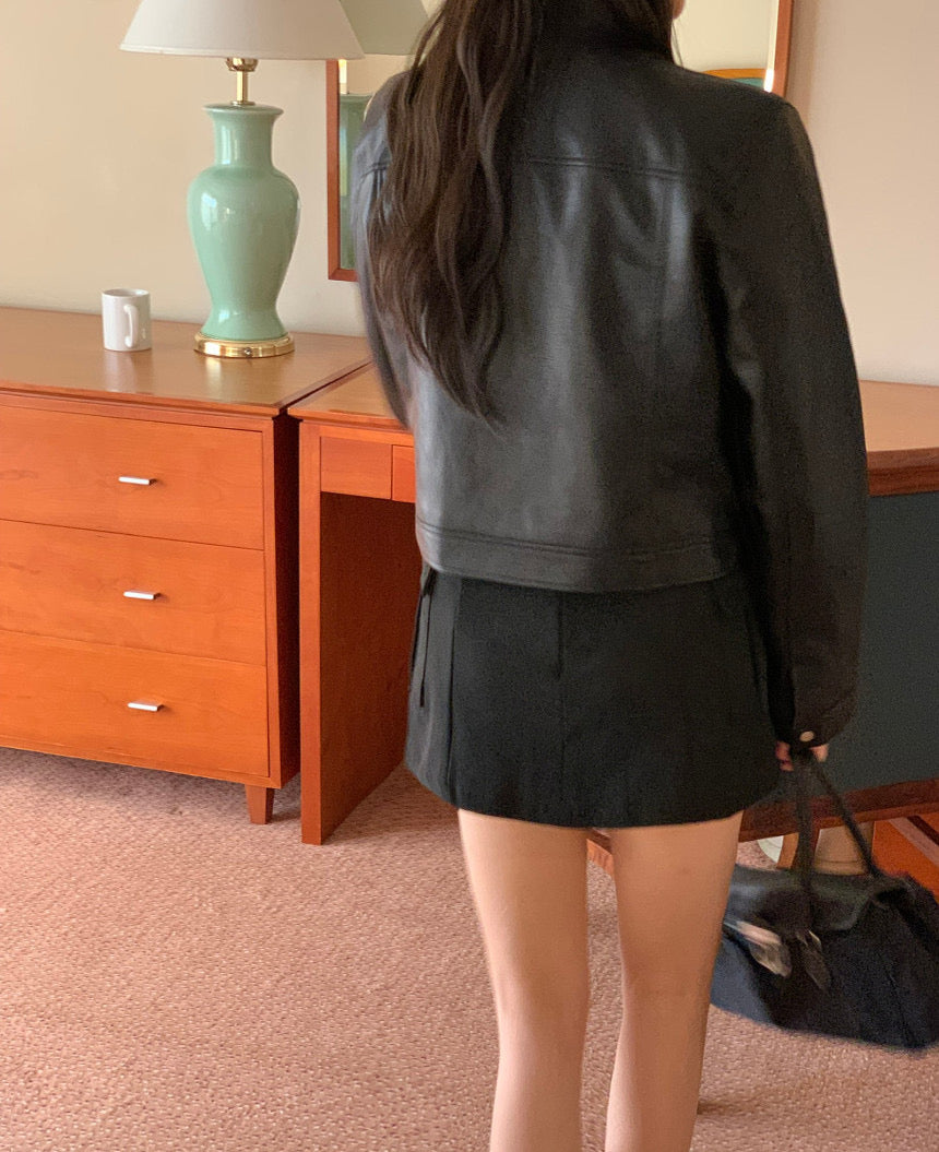 [S,M] Suede Pocket Skirt