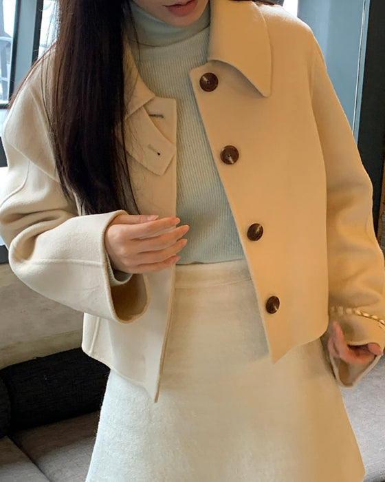 Butter 100% Wool Short Coat