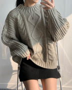 Shoulder Button Cable Knit