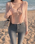 Twist Sleeveless Cardigan Set