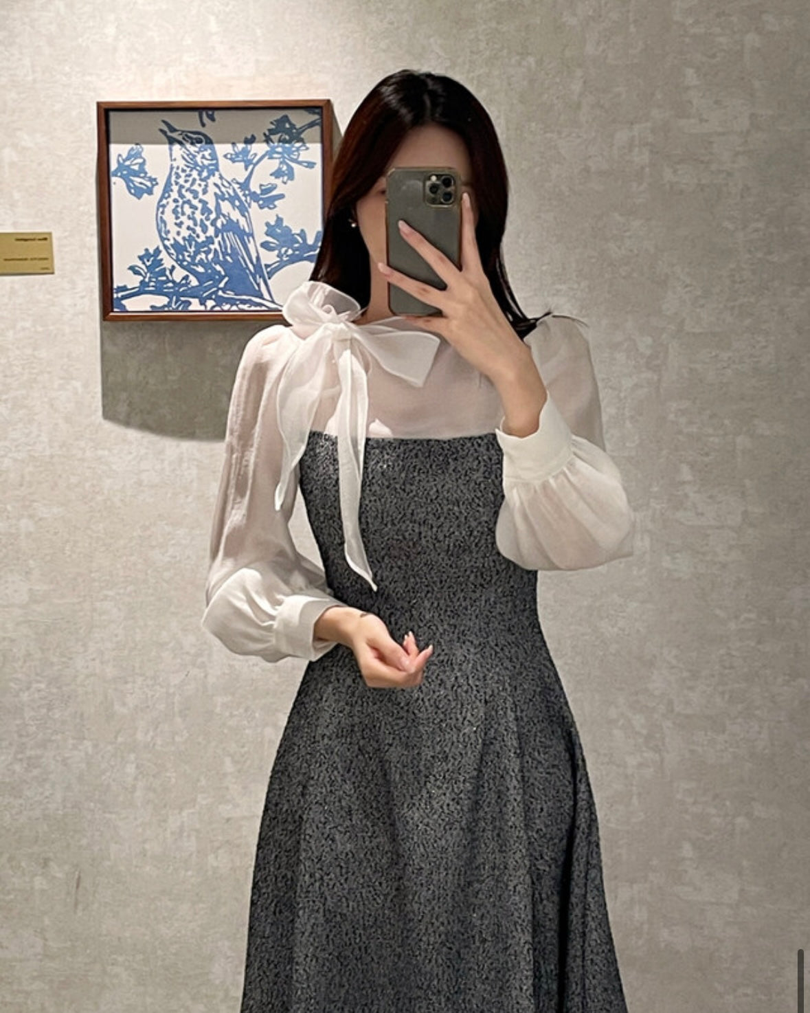 [ Pre-order ] Amelie Pearl Tweed Dress