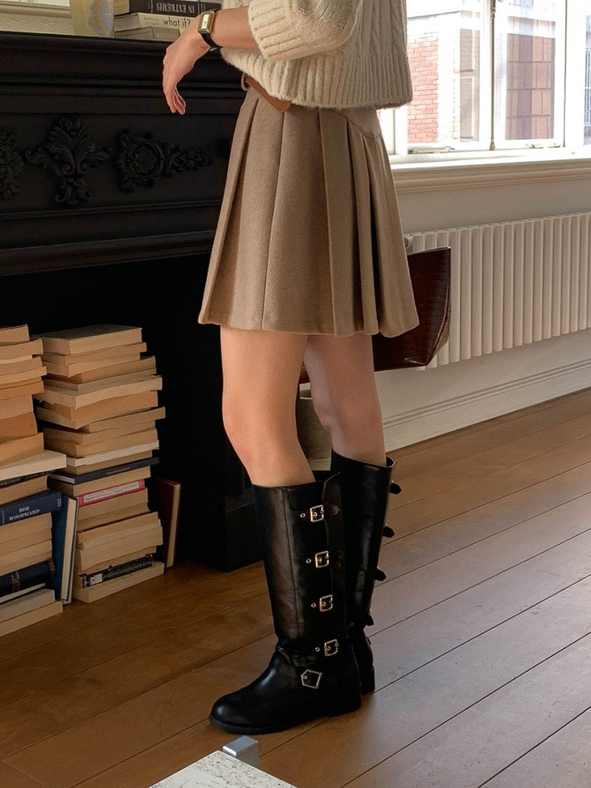 [S,M] Tommy Wool Skirt + Belt