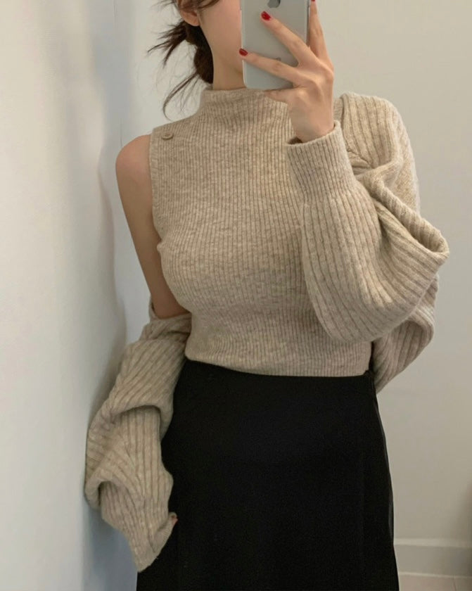 Button Bolero Cardigan Set