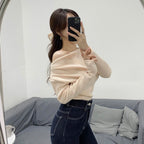 Shirring Off-Shoulder Long Sleeve