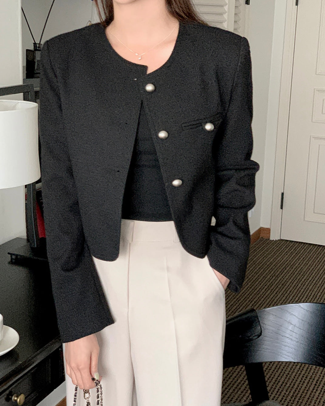 Lumiere Silver Button Jacket