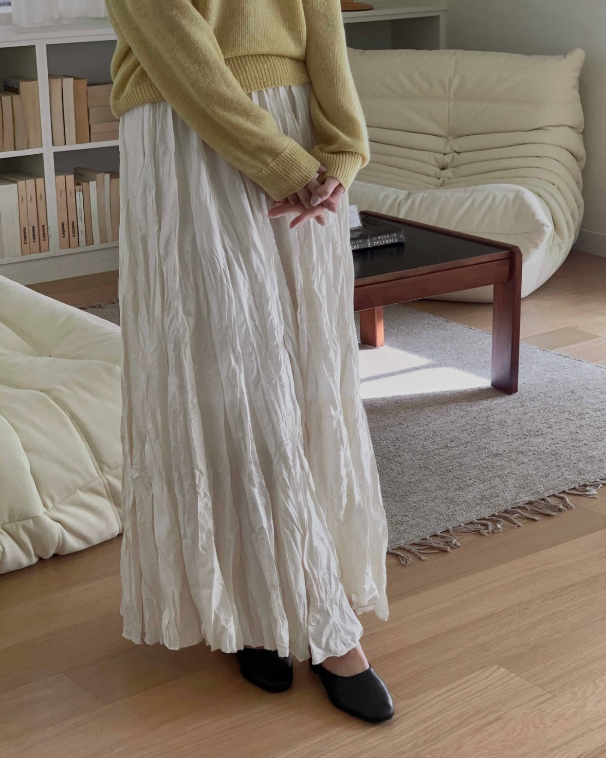 Shy Pleats Maxi Skirt