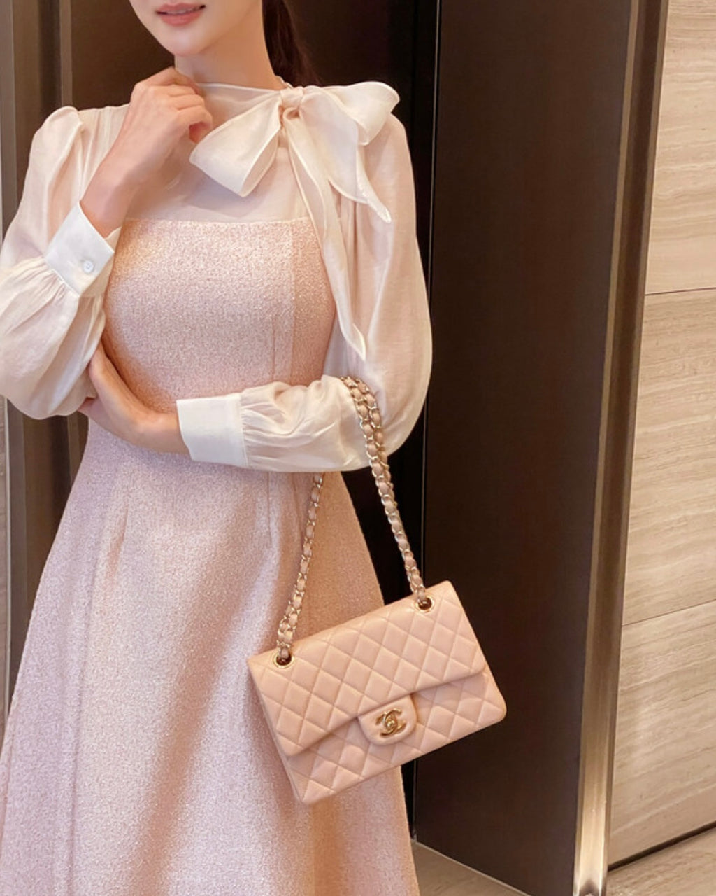 [ Pre-order ] Amelie Pearl Tweed Dress