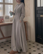 Hoodie Pintuck Long Dress