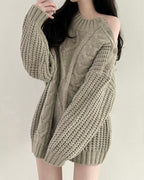 Shoulder Button Cable Knit