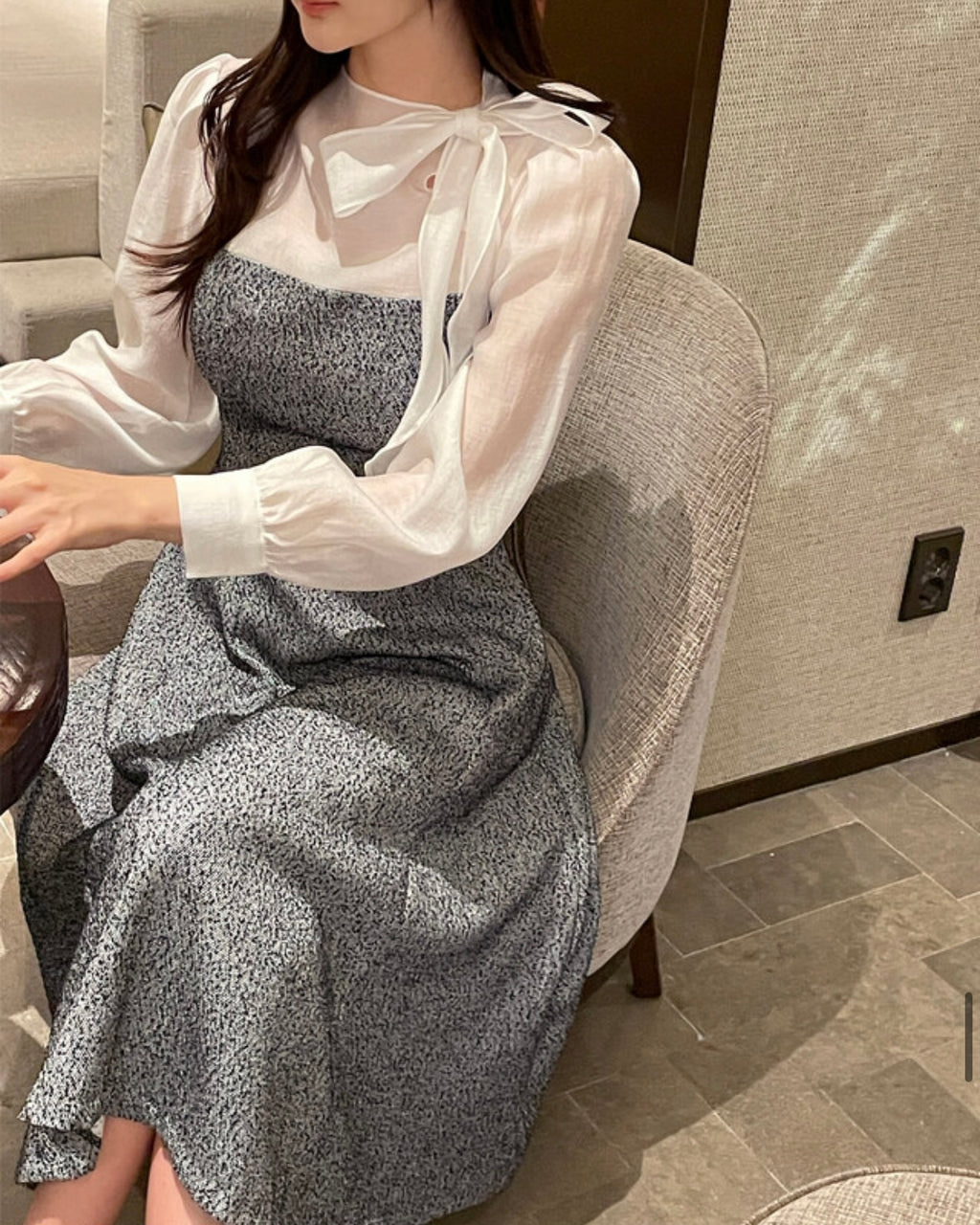 [ Pre-order ] Amelie Pearl Tweed Dress