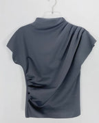 Shirring Half-Neck Top