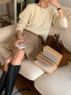 [S,M] Tommy Wool Skirt + Belt