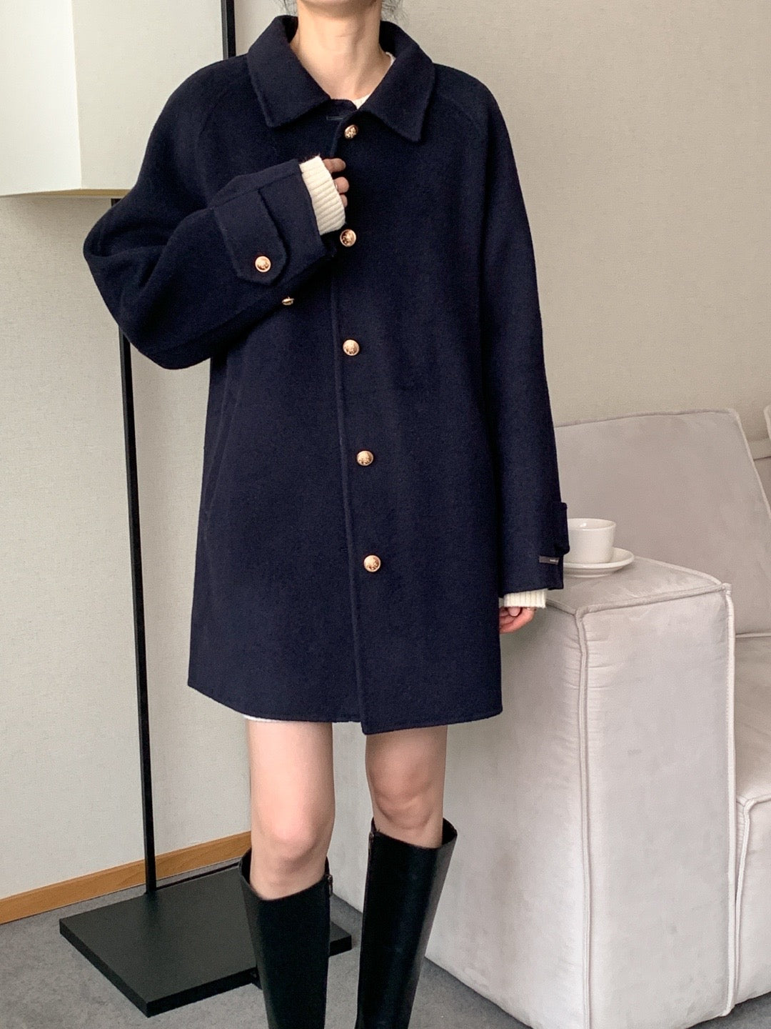 Premium Clair Wool Coat with Inner Padded Vest
