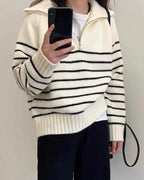 Soy Striped Half Zip-Up