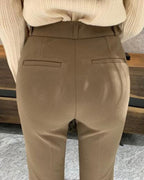 [S,M] Hidden Banding Flared Slacks