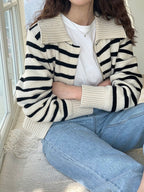 Moni Striped Knit Zip-Up