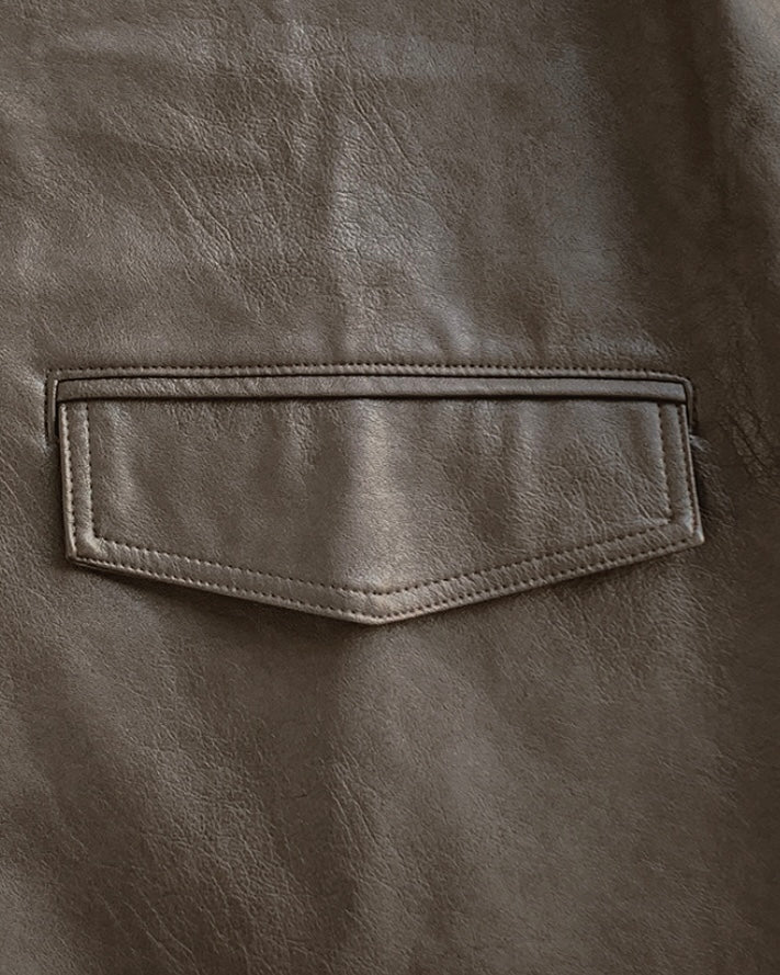 Roel Leather Half Jacket