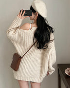 Shoulder Button Cable Knit
