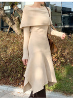 Off-Shoulder Knit Long Dress