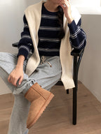 Pipi Striped Knit & Shawl Set