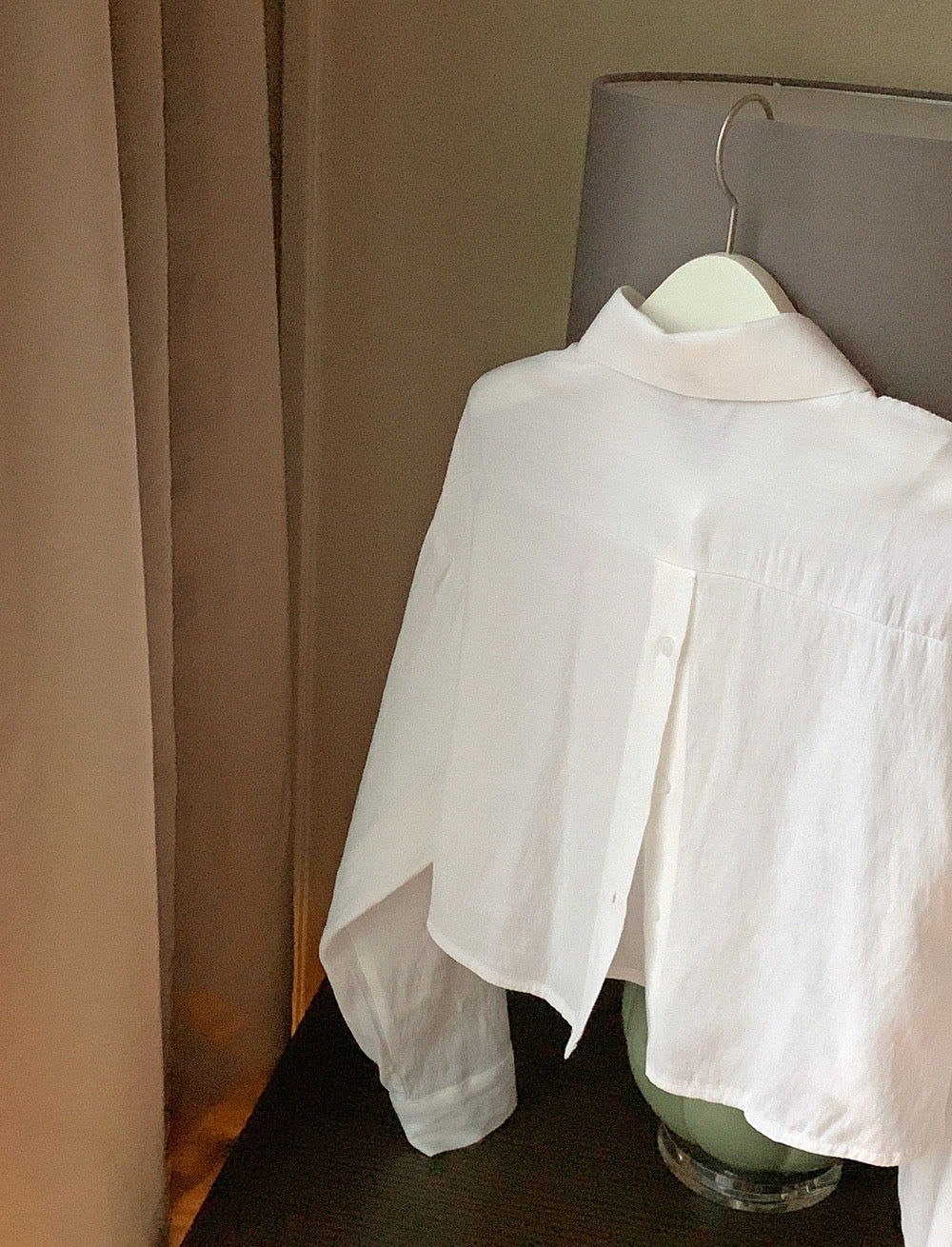 Back Button Cotton Blouse