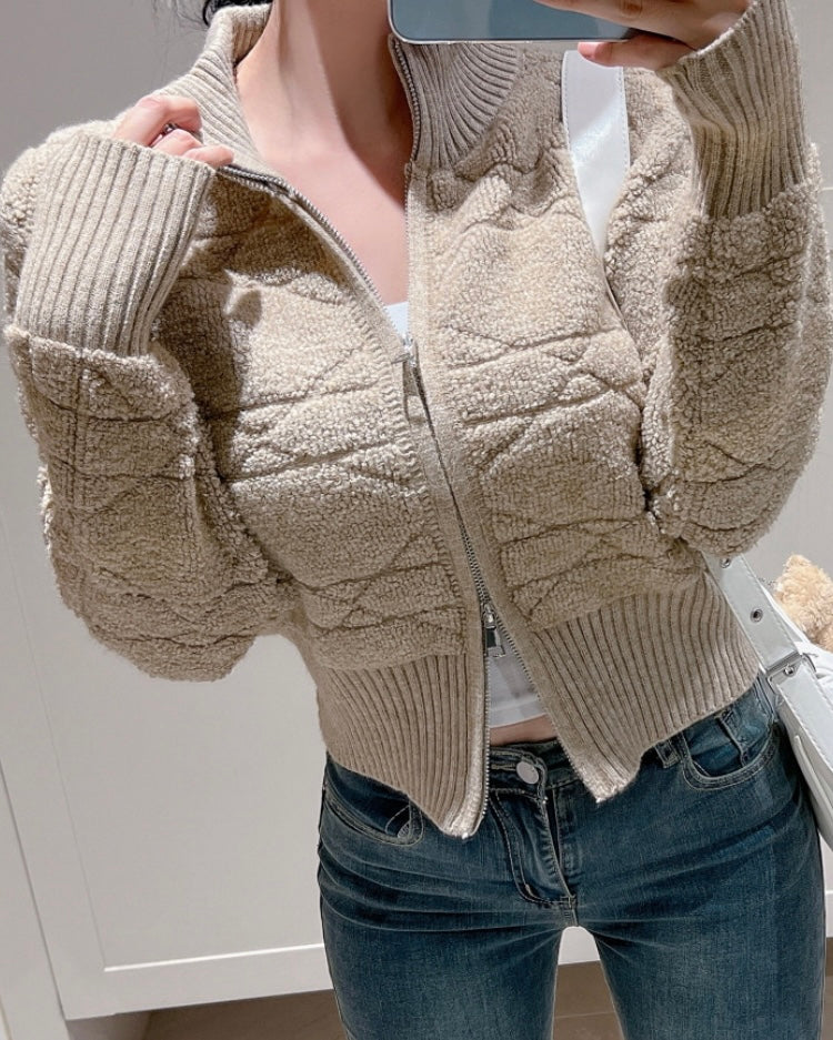 Link Knit Zip-Up